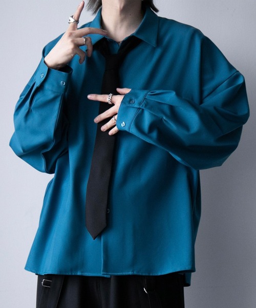CAHLUMN/カウラム Magazine Pocket Chain Stitch Open Collar Shirt