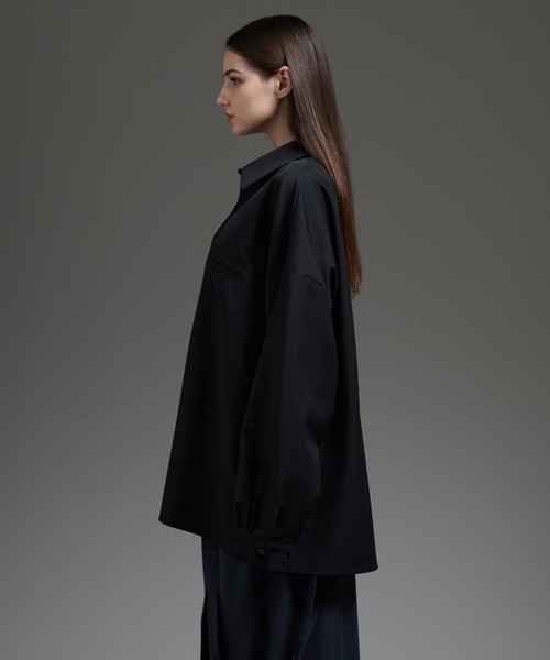 cussil（クシル）の「【cussil/クシル】ヘビードレープルーズシルエットレギュラー長袖シャツ（シャツ/ブラウス・メンズ・ブラック/チャコールグレー/ホワイト/ライトグレー/ブルー・XS/S/M/L）」の21枚目の写真