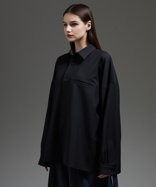 cussil（クシル）の「【cussil/クシル】ヘビードレープルーズシルエットレギュラー長袖シャツ（シャツ/ブラウス・メンズ・ブラック/チャコールグレー/ホワイト/ライトグレー/ブルー・XS/S/M/L）」の20枚目の写真