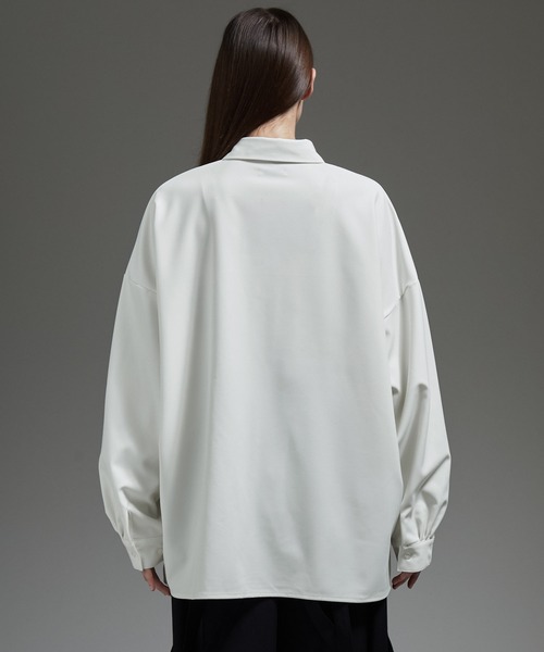 cussil（クシル）の「【cussil/クシル】ヘビードレープルーズシルエットレギュラー長袖シャツ（シャツ/ブラウス・メンズ・ブラック/チャコールグレー/ホワイト/ライトグレー/ブルー・XS/S/M/L）」の12枚目の写真