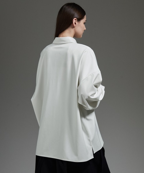 cussil（クシル）の「【cussil/クシル】ヘビードレープルーズシルエットレギュラー長袖シャツ（シャツ/ブラウス・メンズ・ブラック/チャコールグレー/ホワイト/ライトグレー/ブルー・XS/S/M/L）」の8枚目の写真