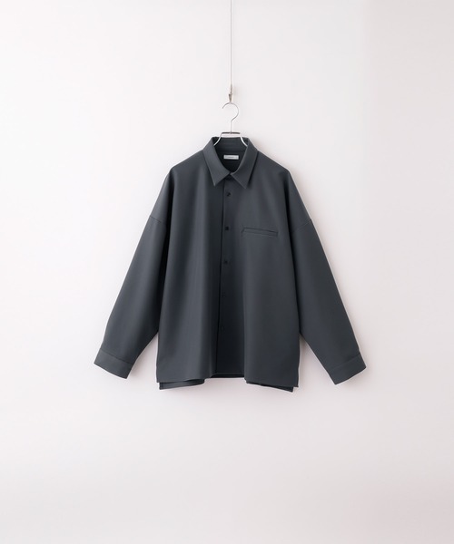 cussil(クシル)の「【cussil/クシル】ヘビードレープルーズシルエットレギュラー長袖シャツ(シャツ/ブラウス・メンズ・ブラック/チャコールグレー/ホワイト/ライトグレー/ブルー/ブラウン/ワイン・XS/S/M/L)」の19枚目の写真