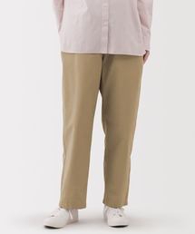 婦人　洗いざらし　コットンイージーテーパードパンツ