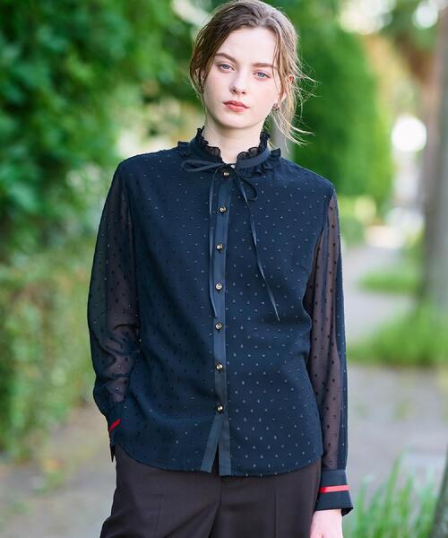 セール】【洗える/シアー素材/otonaMUSE 11月号掲載】フィルムドット