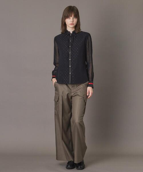 DRESSTERIOR(ドレステリア)の「【洗える/シアー素材】フィルムドットブラウス(シャツ/ブラウス・レディース・ブラック・34/38/36)」の4枚目の写真