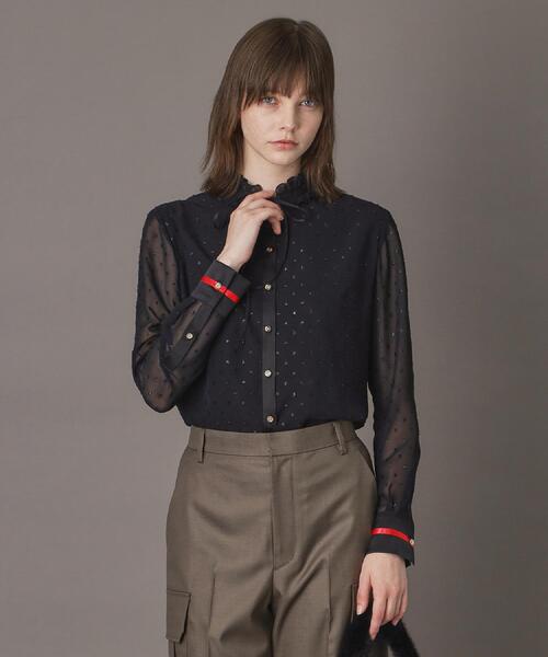 DRESSTERIOR(ドレステリア)の「【洗える/シアー素材】フィルムドットブラウス(シャツ/ブラウス・レディース・ブラック・34/38/36)」の6枚目の写真