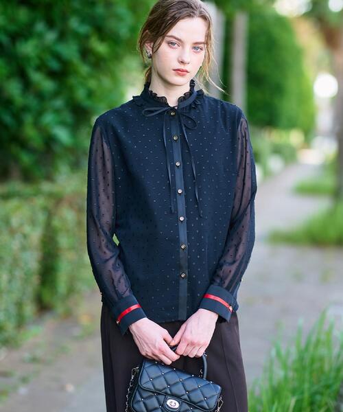 DRESSTERIOR(ドレステリア)の「【洗える/シアー素材】フィルムドットブラウス(シャツ/ブラウス・レディース・ブラック・34/38/36)」の13枚目の写真