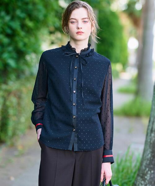 DRESSTERIOR(ドレステリア)の「【洗える/シアー素材】フィルムドットブラウス(シャツ/ブラウス・レディース・ブラック・34/38/36)」の14枚目の写真