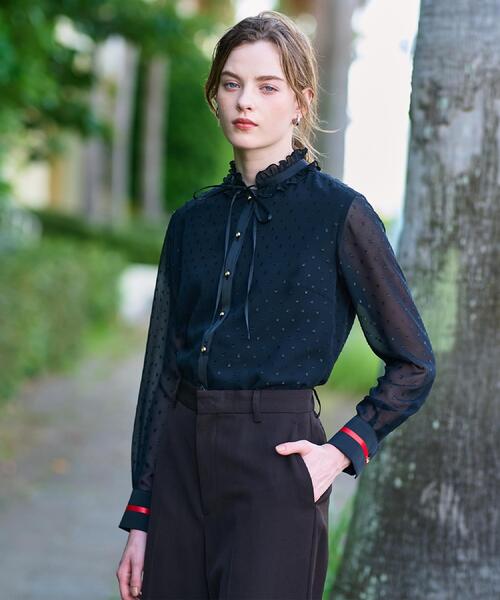 DRESSTERIOR(ドレステリア)の「【洗える/シアー素材】フィルムドットブラウス(シャツ/ブラウス・レディース・ブラック・34/38/36)」の17枚目の写真