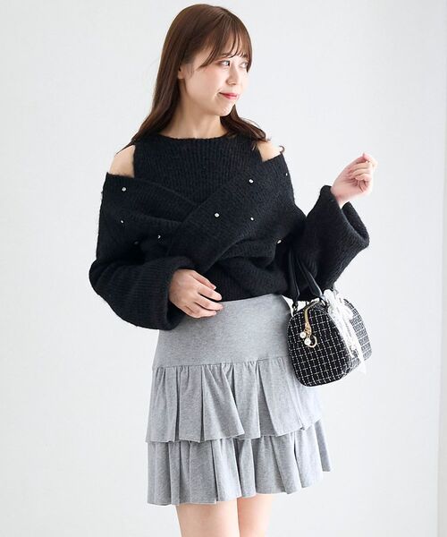 MAJESTIC LEGON（マジェスティックレゴン）の「アソートティアードミニスカパン（スカート・レディース・ホワイト系その他/グレー/ブラック/ホワイト/ダークグレー/ブラック系その他2/ブラック系その他/ベージュ系その他3・MEDIUM）」の6枚目の写真