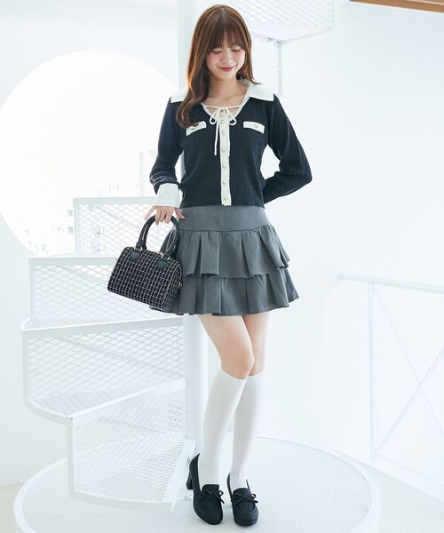 MAJESTIC LEGON（マジェスティックレゴン）の「アソートティアードミニスカパン（スカート・レディース・ホワイト系その他/グレー/ブラック/ホワイト/ダークグレー/ブラック系その他2/ブラック系その他/ベージュ系その他3・MEDIUM）」の7枚目の写真