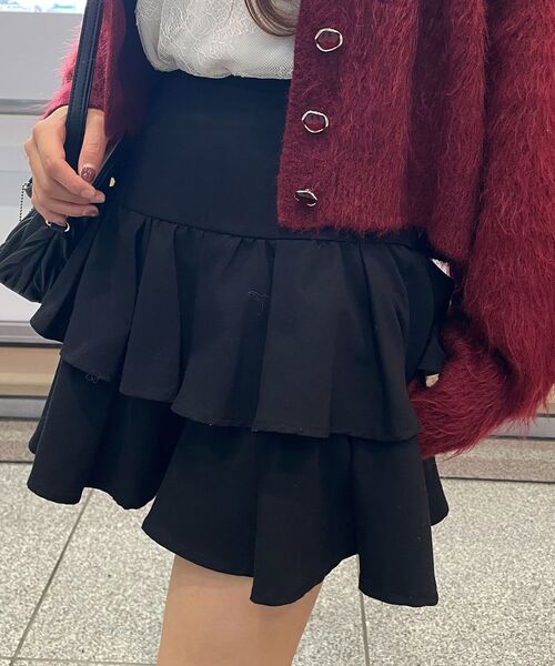 MAJESTIC LEGON（マジェスティックレゴン）の「アソートティアードミニスカパン（スカート・レディース・ホワイト系その他/グレー/ブラック/ホワイト/ダークグレー/ブラック系その他2/ブラック系その他/ベージュ系その他3・MEDIUM）」の3枚目の写真