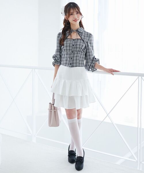 MAJESTIC LEGON（マジェスティックレゴン）の「アソートティアードミニスカパン（スカート・レディース・ホワイト系その他/グレー/ブラック/ホワイト/ダークグレー/ブラック系その他2/ブラック系その他/ベージュ系その他3・MEDIUM）」の17枚目の写真