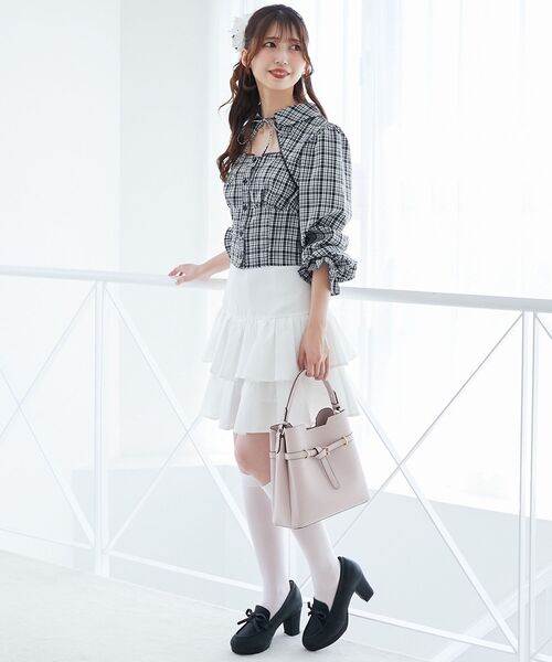 MAJESTIC LEGON（マジェスティックレゴン）の「アソートティアードミニスカパン（スカート・レディース・ホワイト系その他/グレー/ブラック/ホワイト/ダークグレー/ブラック系その他2/ブラック系その他/ベージュ系その他3・MEDIUM）」の18枚目の写真