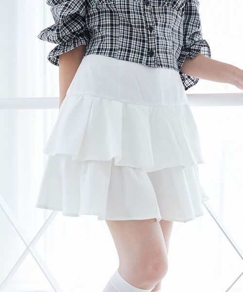 MAJESTIC LEGON（マジェスティックレゴン）の「アソートティアードミニスカパン（スカート・レディース・ホワイト系その他/グレー/ブラック/ホワイト/ダークグレー/ブラック系その他2/ブラック系その他/ベージュ系その他3・MEDIUM）」の21枚目の写真