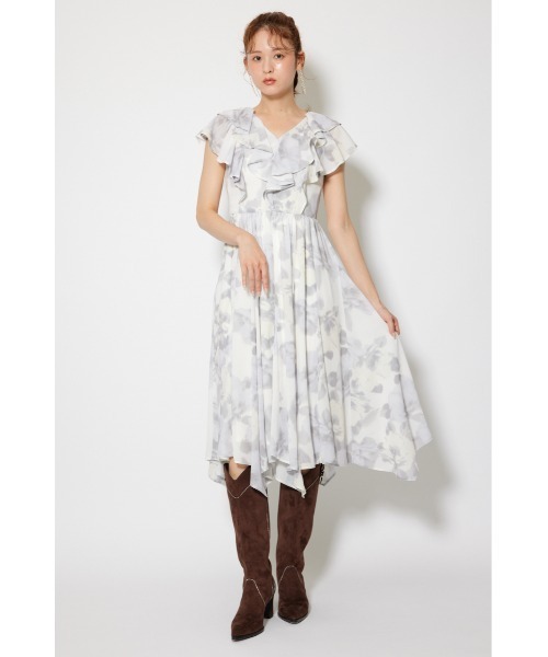 rienda シアーパターンイレヘムワンピ(ベルトセット) rienda（リエンダ） ワンピース シアーパターンイレヘムワンピース