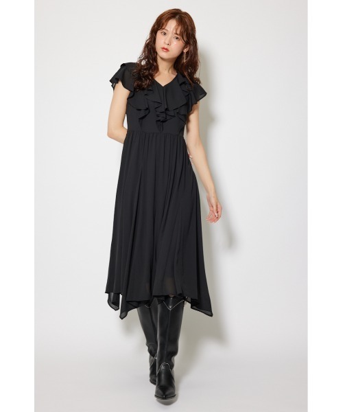 rienda（リエンダ）の「シアーパターンイレヘムワンピース 夏服 秋服（ワンピース・レディース・ブラウン系その他/ブラック/ホワイト系その他・MEDIUM/SMALL）」の17枚目の写真