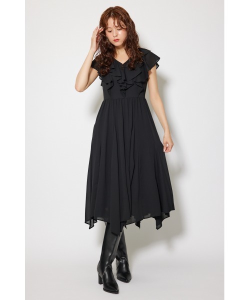 rienda（リエンダ）の「シアーパターンイレヘムワンピース 夏服 秋服（ワンピース・レディース・ブラウン系その他/ブラック/ホワイト系その他・MEDIUM/SMALL）」の19枚目の写真