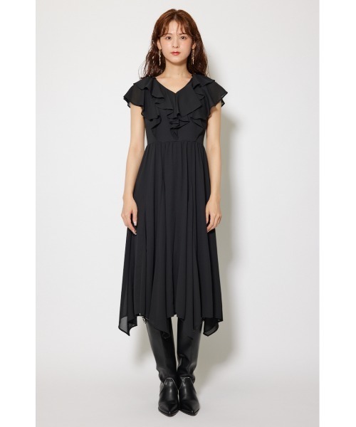 rienda リエンダ シアーパターンイレヘムワンピース M rienda（リエンダ）の「シアーパターンイレヘムワンピース 夏服 秋服