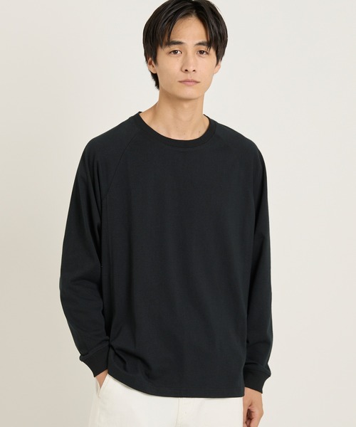 coca(coca)(コカ)の「ラグラン長袖Tシャツ(Tシャツ/カットソー・メンズ・ライトグレー/ホワイト/ブラック・M/L/XL)」の3枚目の写真