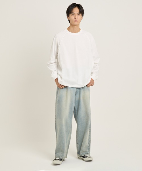 coca(coca)(コカ)の「ラグラン長袖Tシャツ(Tシャツ/カットソー・メンズ・ライトグレー/ホワイト/ブラック・M/L/XL)」の20枚目の写真