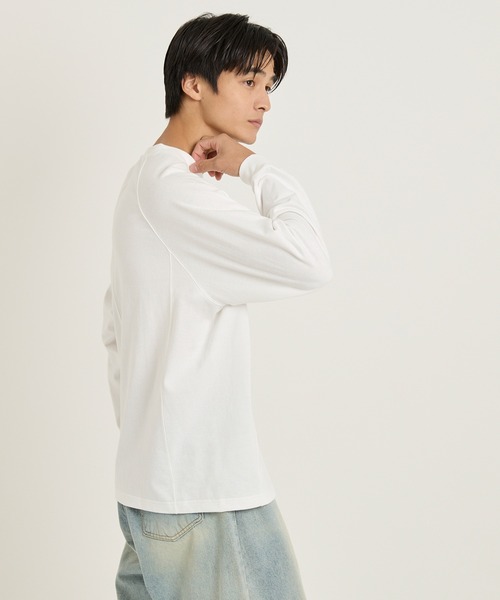 coca(coca)(コカ)の「ラグラン長袖Tシャツ(Tシャツ/カットソー・メンズ・ライトグレー/ホワイト/ブラック・M/L/XL)」の21枚目の写真