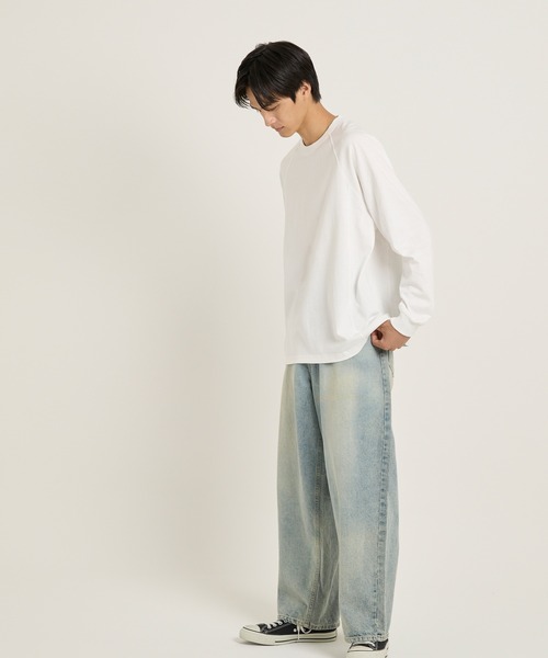 coca(coca)(コカ)の「ラグラン長袖Tシャツ(Tシャツ/カットソー・メンズ・ライトグレー/ホワイト/ブラック・M/L/XL)」の22枚目の写真