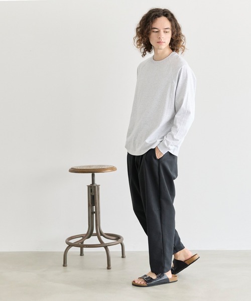 coca(coca)(コカ)の「ラグラン長袖Tシャツ(Tシャツ/カットソー・メンズ・ライトグレー/ホワイト/ブラック・M/L/XL)」の9枚目の写真