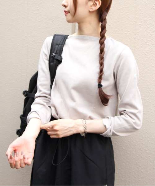 ORCIVAL（オーシバル）の「ORCIVAL/オーシバル　コットンロード ボートネックロングスリーブプルオーバー　BOAT NECK LONG SLEEVE PULLOVER B211（Tシャツ/カットソー・レディース・ブラック/ブルー/ネイビー/ベージュ/ブラウン・2）」の3枚目の写真