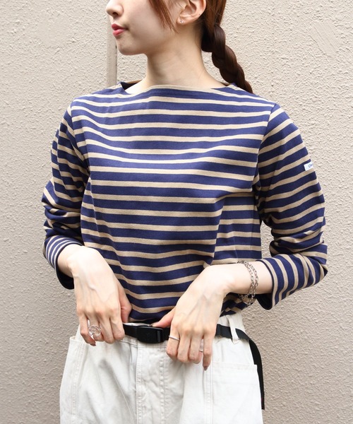 ORCIVAL（オーシバル）の「ORCIVAL/オーシバル　コットンロード ボートネックロングスリーブプルオーバー　BOAT NECK LONG SLEEVE PULLOVER B211（Tシャツ/カットソー・レディース・ブラック/ブルー/ネイビー/ベージュ/ブラウン・2）」の4枚目の写真