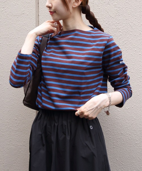 ORCIVAL（オーシバル）の「ORCIVAL/オーシバル　コットンロード ボートネックロングスリーブプルオーバー　BOAT NECK LONG SLEEVE PULLOVER B211（Tシャツ/カットソー・レディース・ブラック/ブルー/ネイビー/ベージュ/ブラウン・2）」の5枚目の写真