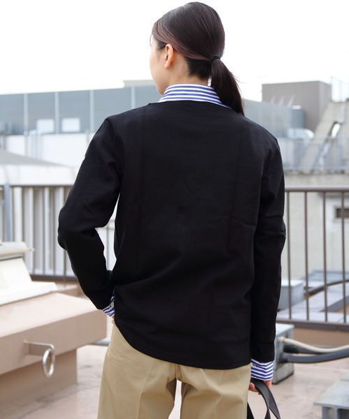 ORCIVAL（オーシバル）の「ORCIVAL/オーシバル　コットンロード ボートネックロングスリーブプルオーバー　BOAT NECK LONG SLEEVE PULLOVER B211（Tシャツ/カットソー・レディース・ブラック/ブルー/ネイビー/ベージュ/ブラウン・2）」の7枚目の写真