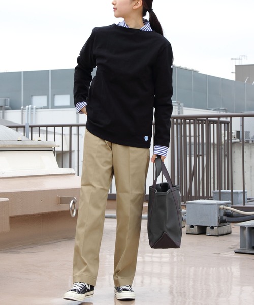ORCIVAL（オーシバル）の「ORCIVAL/オーシバル　コットンロード ボートネックロングスリーブプルオーバー　BOAT NECK LONG SLEEVE PULLOVER B211（Tシャツ/カットソー・レディース・ブラック/ブルー/ネイビー/ベージュ/ブラウン・2）」の8枚目の写真