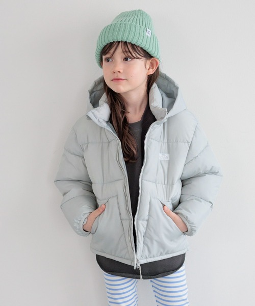 BAYFLOW（ベイフロー）の「[選べるサイズ展開!160cmまで♪]エアサーマルフードジャケット(KIDS)（ダウンジャケット/コート・キッズ・パープル/ブラック/ブルー/ミント/グリーン/ライトグレー・110cm/130cm/160cm/150cm/140cm/120cm）」の3枚目の写真
