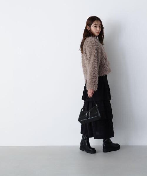 NATURAL BEAUTY BASIC（ナチュラルビューティーベーシック）の「◇ミルフィーユティアードスカート（スカート・レディース・ブラウン/ブラック・MEDIUM/P/S）」の5枚目の写真