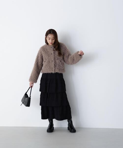 NATURAL BEAUTY BASIC（ナチュラルビューティーベーシック）の「◇ミルフィーユティアードスカート（スカート・レディース・ブラウン/ブラック・MEDIUM/P/S）」の6枚目の写真