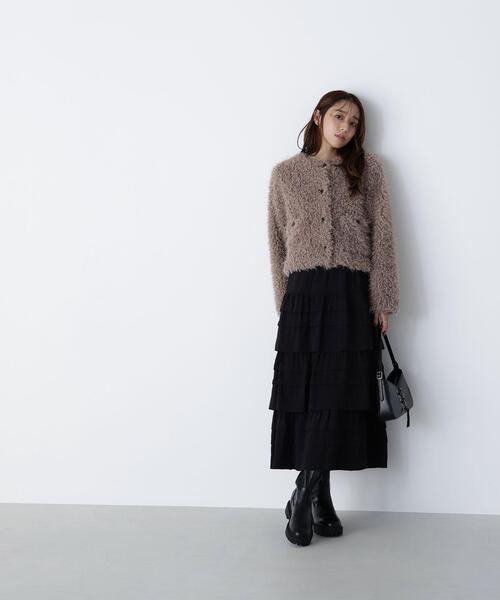 NATURAL BEAUTY BASIC（ナチュラルビューティーベーシック）の「◇ミルフィーユティアードスカート（スカート・レディース・ブラウン/ブラック・MEDIUM/P/S）」の7枚目の写真