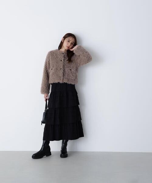 NATURAL BEAUTY BASIC（ナチュラルビューティーベーシック）の「◇ミルフィーユティアードスカート（スカート・レディース・ブラウン/ブラック・MEDIUM/P/S）」の9枚目の写真