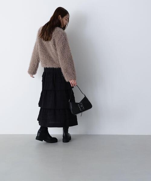 NATURAL BEAUTY BASIC（ナチュラルビューティーベーシック）の「◇ミルフィーユティアードスカート（スカート・レディース・ブラウン/ブラック・MEDIUM/P/S）」の10枚目の写真