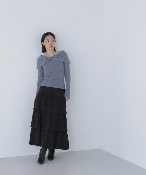 NATURAL BEAUTY BASIC（ナチュラルビューティーベーシック）の「◇ミルフィーユティアードスカート（スカート・レディース・ブラウン/ブラック・MEDIUM/P/S）」の14枚目の写真