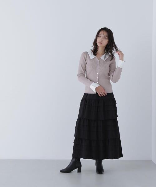 NATURAL BEAUTY BASIC（ナチュラルビューティーベーシック）の「◇ミルフィーユティアードスカート（スカート・レディース・ブラウン/ブラック・MEDIUM/P/S）」の15枚目の写真