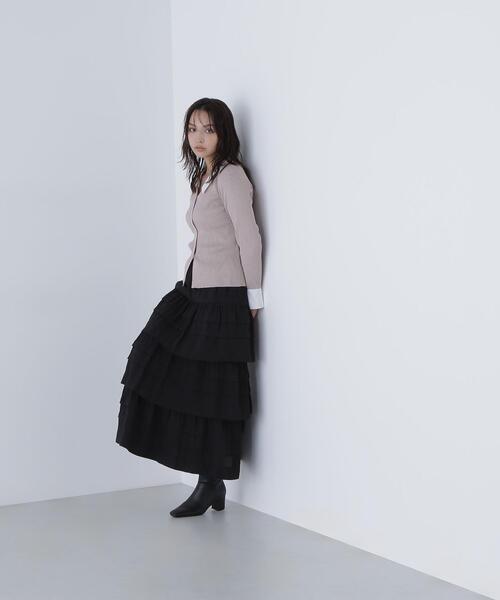 NATURAL BEAUTY BASIC（ナチュラルビューティーベーシック）の「◇ミルフィーユティアードスカート（スカート・レディース・ブラウン/ブラック・MEDIUM/P/S）」の16枚目の写真