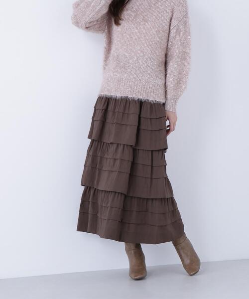 NATURAL BEAUTY BASIC（ナチュラルビューティーベーシック）の「◇ミルフィーユティアードスカート（スカート・レディース・ブラウン/ブラック・MEDIUM/P/S）」の21枚目の写真