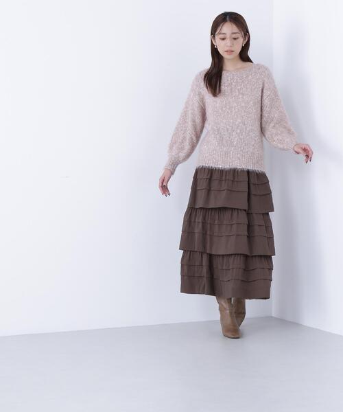 NATURAL BEAUTY BASIC（ナチュラルビューティーベーシック）の「◇ミルフィーユティアードスカート（スカート・レディース・ブラウン/ブラック・MEDIUM/P/S）」の22枚目の写真