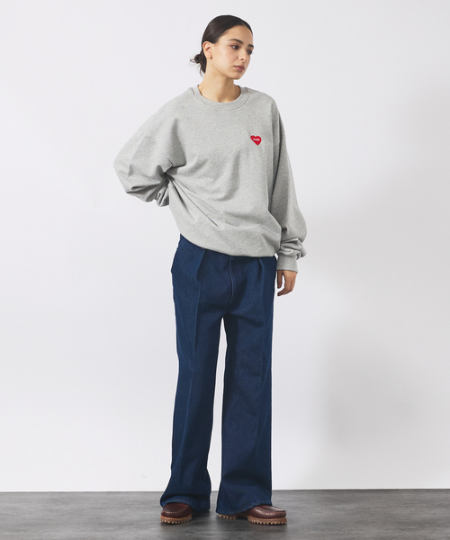 POLeR(ポーラー)の「【POLER / ポーラー】HEART LOGO EMBROIDERY CREW/ハートロゴ刺繍 クルーネックスウェット/ユニセックス(スウェット・メンズ・ブラック/グレー/グリーン・M/L)」の5枚目の写真