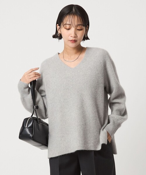 セール】FOXブレンド フォルム Vネック ニット プルオーバー（ニット