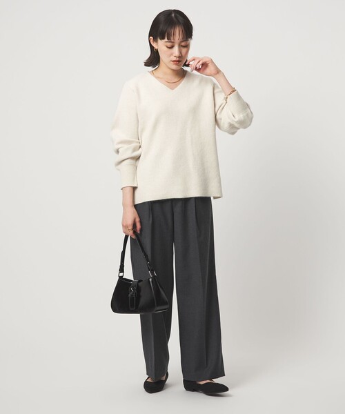 FOXブレンド フォルム Vネック ニット プルオーバー（ニット/セーター