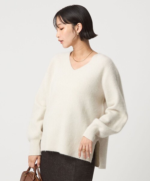 セール】FOXブレンド フォルム Vネック ニット プルオーバー（ニット