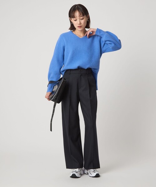 セール】FOXブレンド フォルム Vネック ニット プルオーバー（ニット