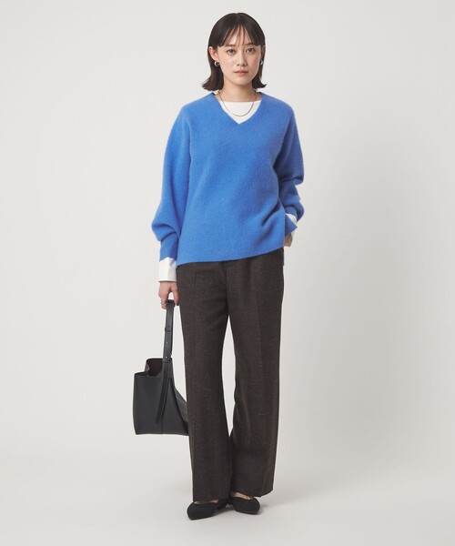 FOXブレンド フォルム Vネック ニット プルオーバー（ニット/セーター